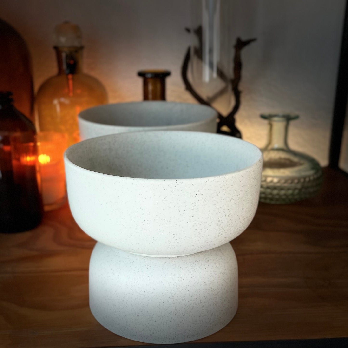 Pedestal Bowl 12cm Speckled Dove