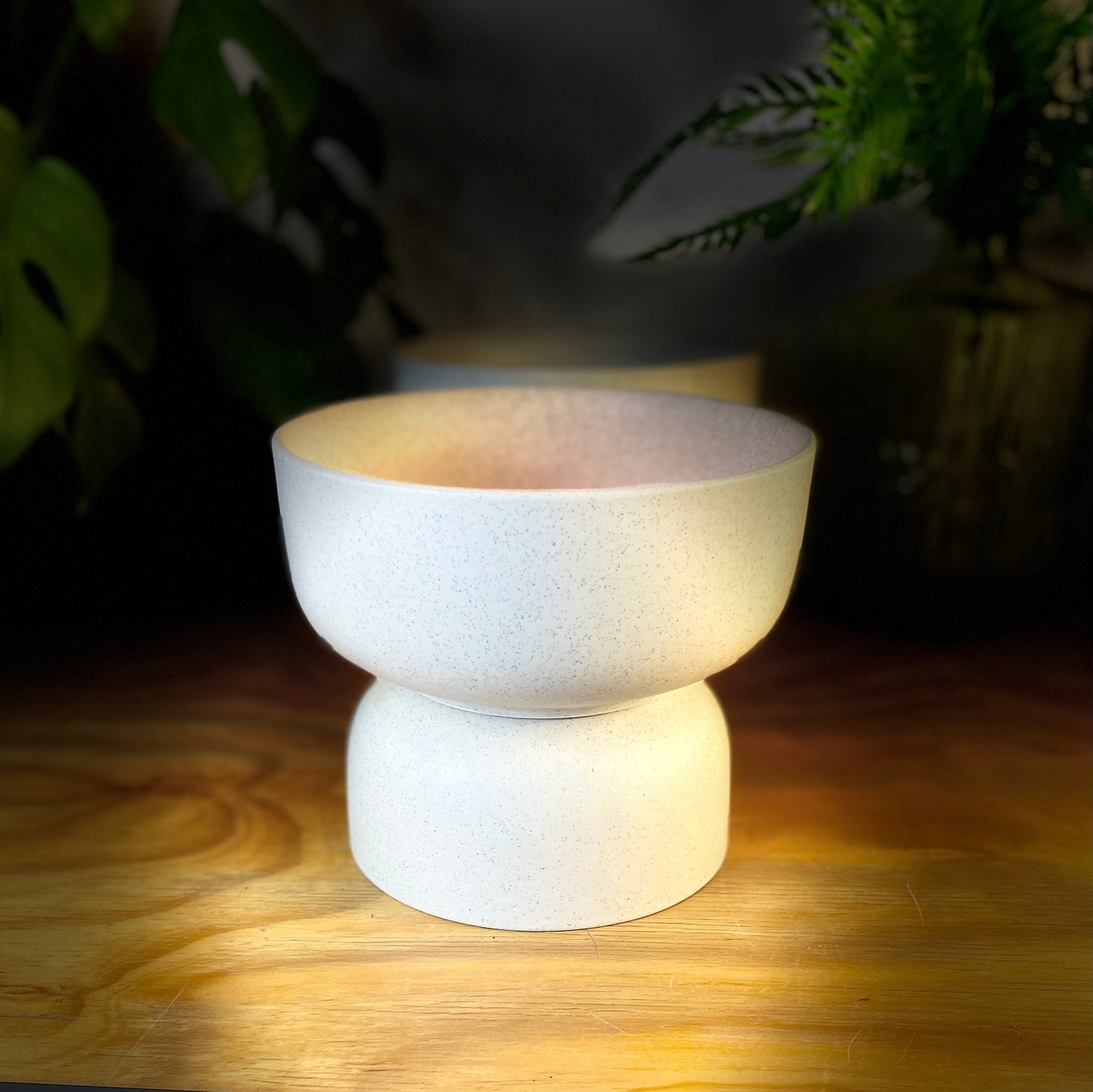 Pedestal Bowl 12cm Speckled Dove