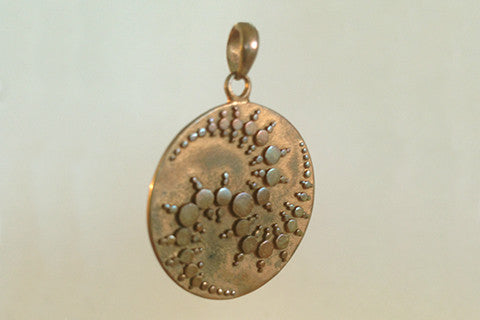 Copper crop circle pendant