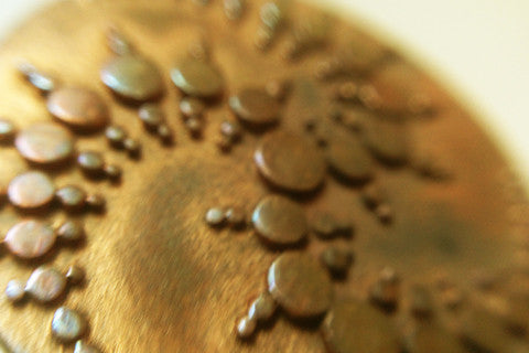 Copper crop circle pendant