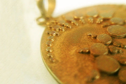 Copper crop circle pendant