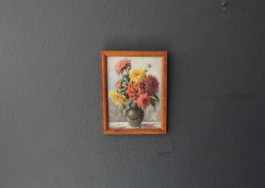 Mini Vintage Floral Print Wooden Picture Frame