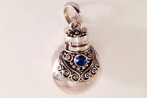 925 Silver "Parfum" Pendant With Gem Stones