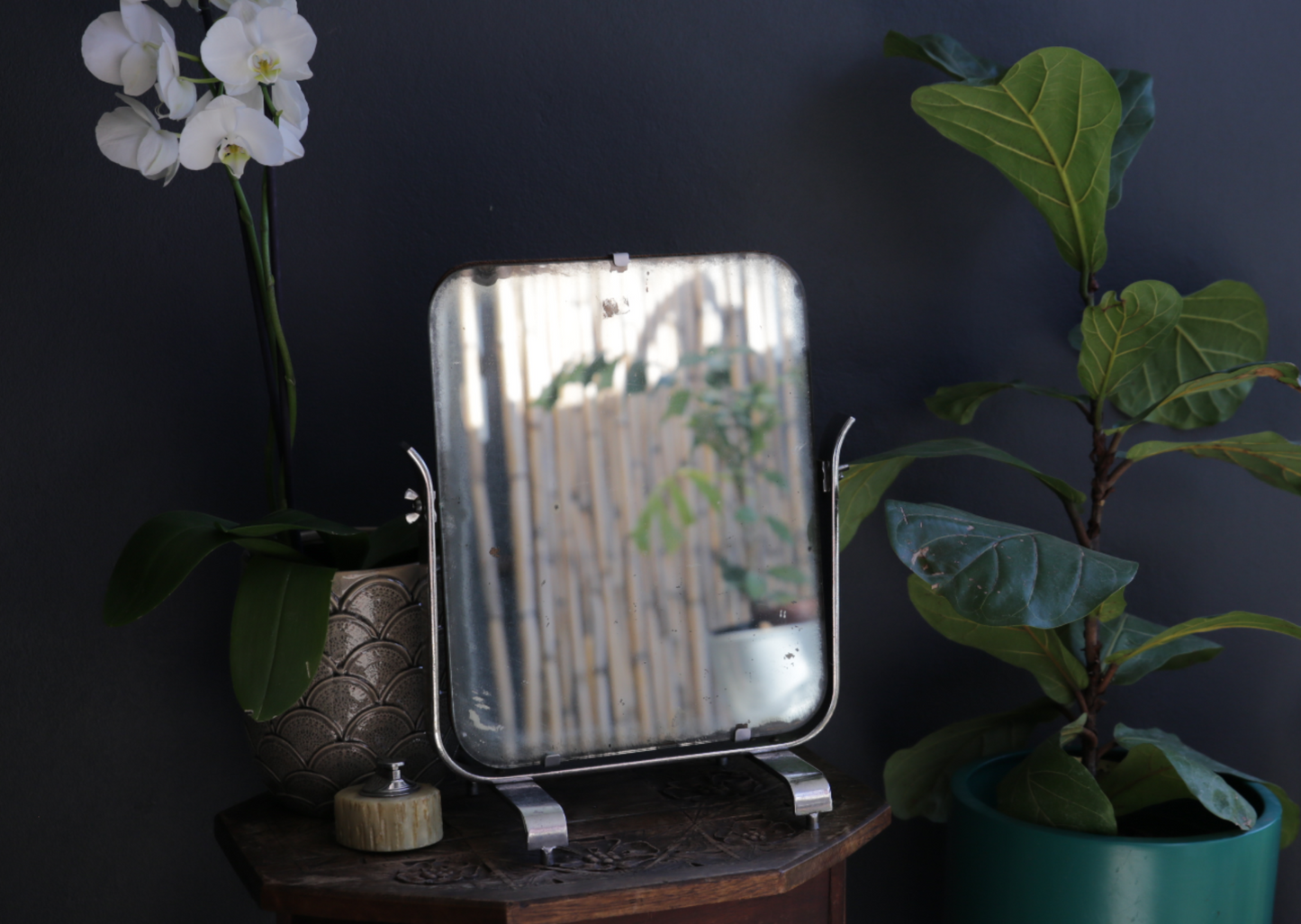 large vintage standing table mirror