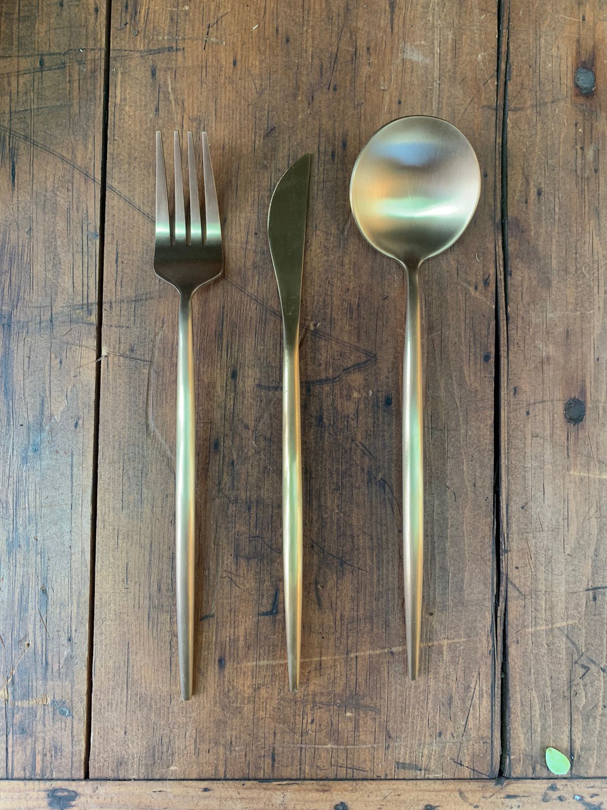 Gold cutlery Event Rental