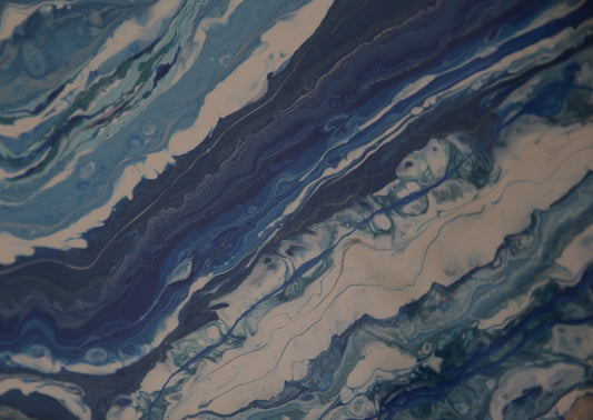 Hand Painted Agate Crystal in silver frame