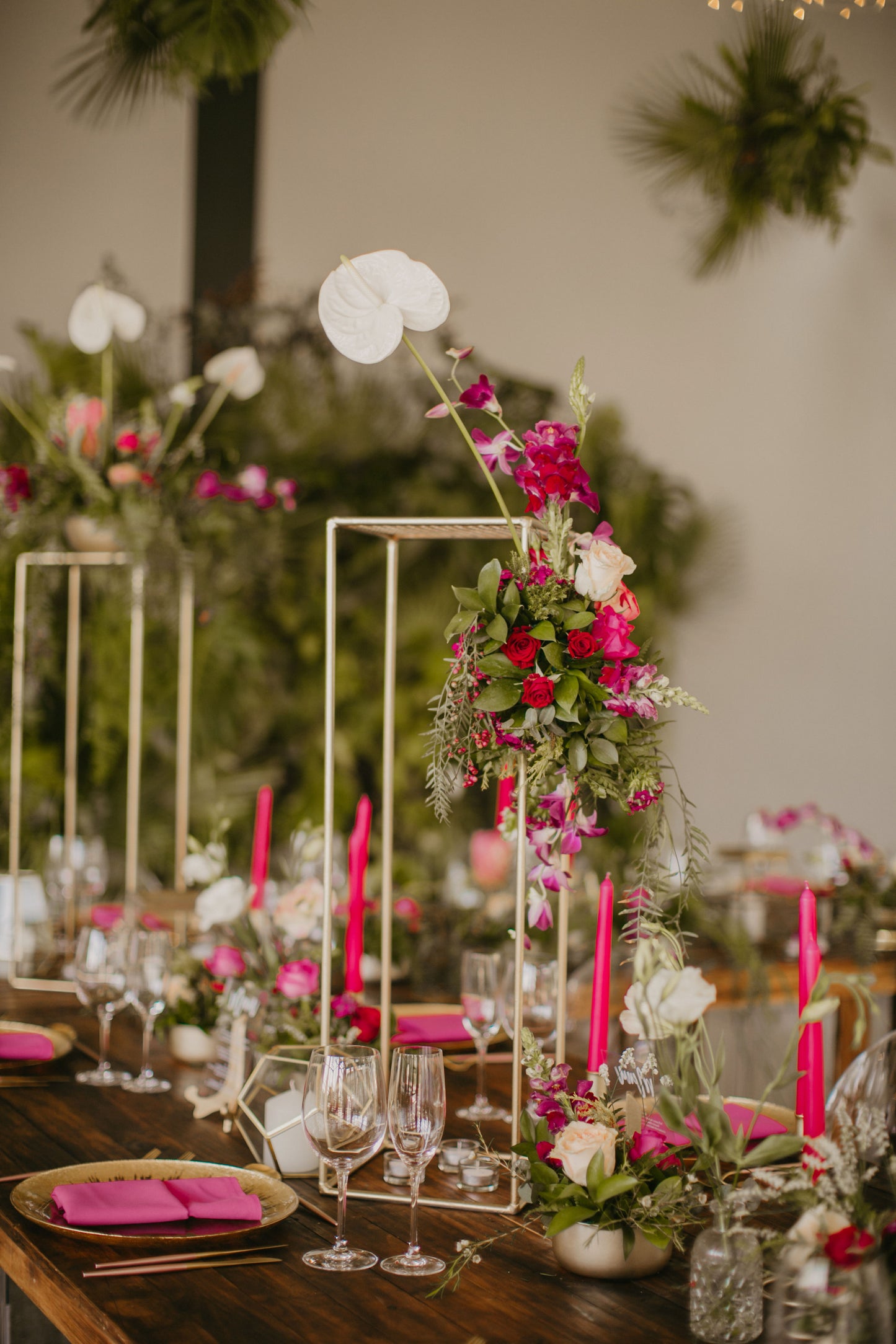 Gold Pink & Greenery Wedding