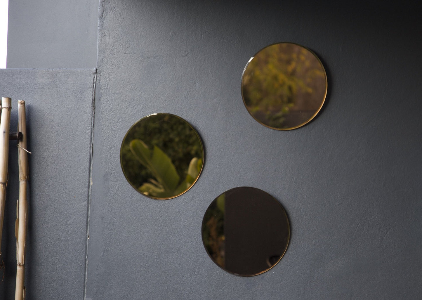 Round Copper Mirror Wall Hanging 