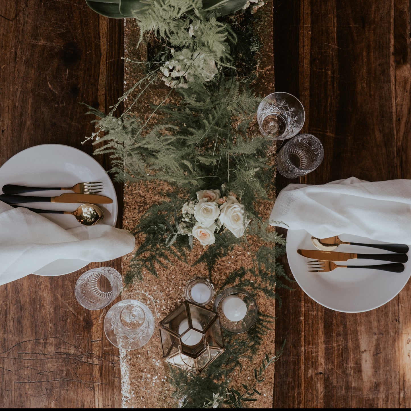 Gold sequin Table Runner - Rental